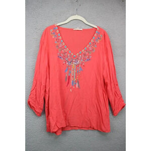 Grand & Green Embroidered Long Sleeves Top-Size XL